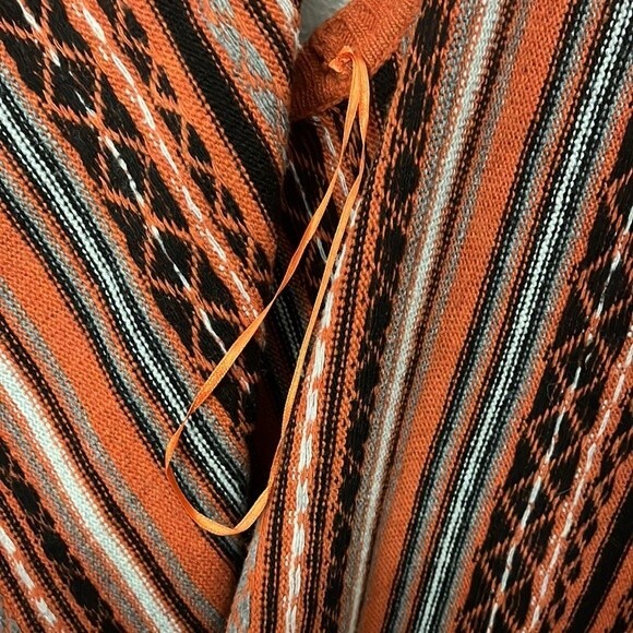 Cecico Womans Open Front Asymmetrical Sweater Vest With Fringe Rust Terra Cotta - Picture 8 of 9